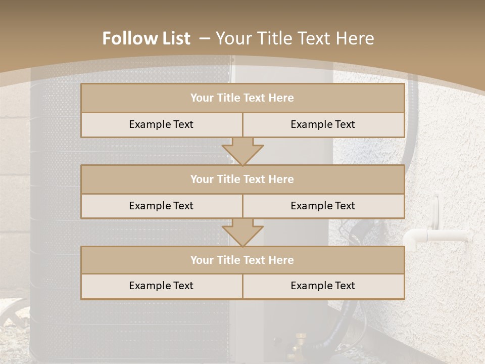 Air Conditioner And Heat Pump Compressor Unit In Backyard PowerPoint Template