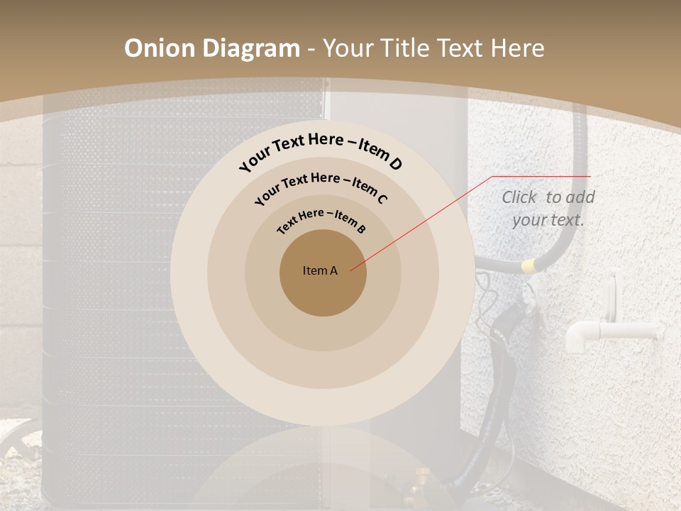 Air Conditioner And Heat Pump Compressor Unit In Backyard PowerPoint Template