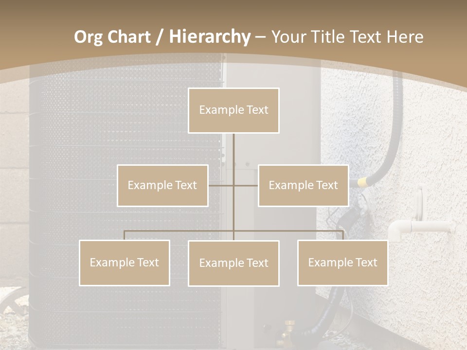 Air Conditioner And Heat Pump Compressor Unit In Backyard PowerPoint Template