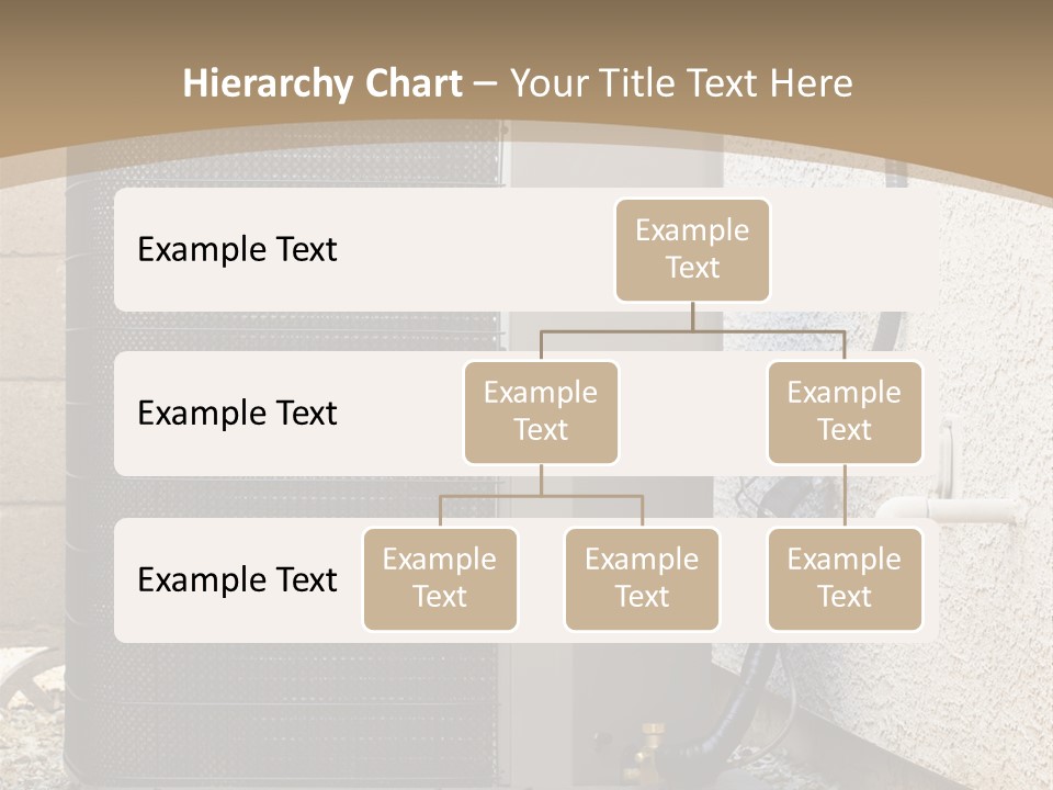 Air Conditioner And Heat Pump Compressor Unit In Backyard PowerPoint Template