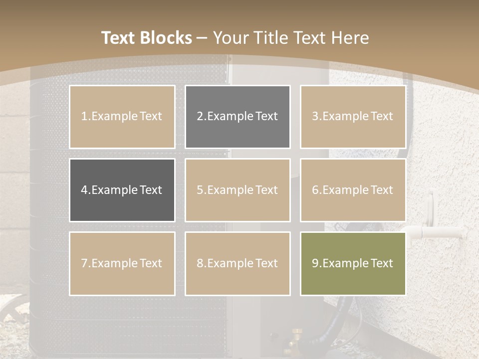 Air Conditioner And Heat Pump Compressor Unit In Backyard PowerPoint Template