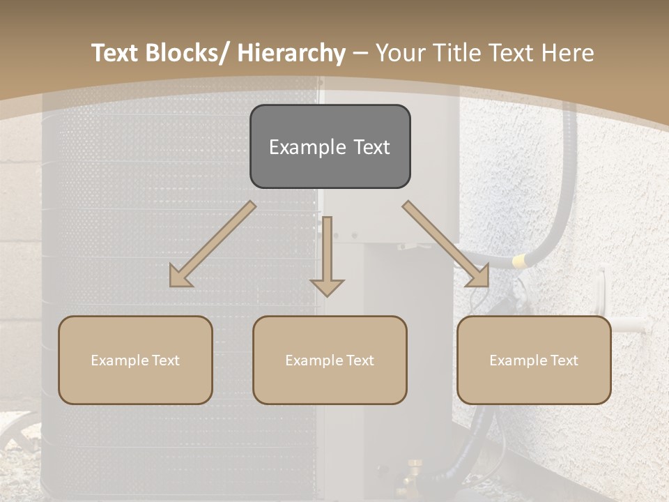 Air Conditioner And Heat Pump Compressor Unit In Backyard PowerPoint Template