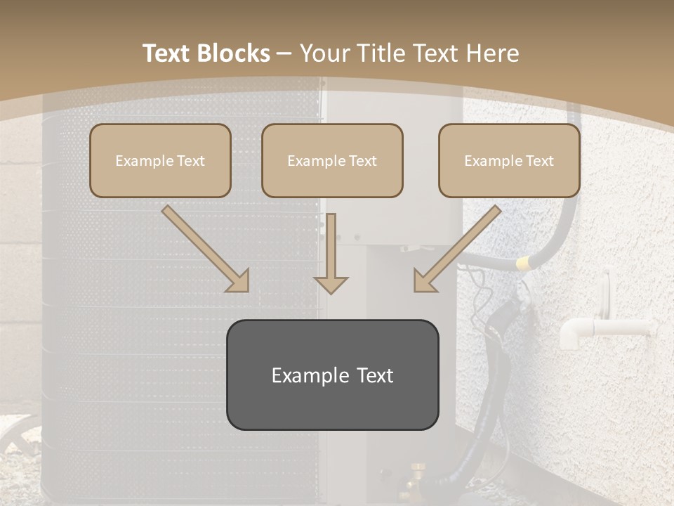 Air Conditioner And Heat Pump Compressor Unit In Backyard PowerPoint Template