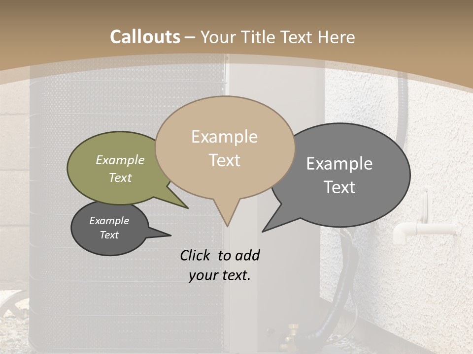 Air Conditioner And Heat Pump Compressor Unit In Backyard PowerPoint Template