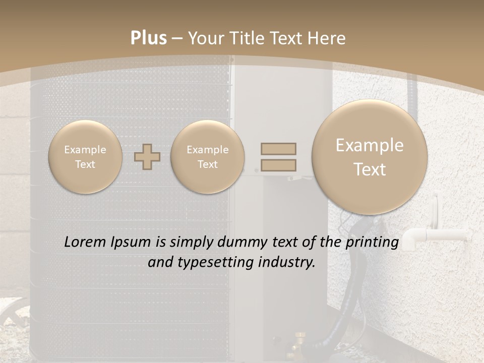 Air Conditioner And Heat Pump Compressor Unit In Backyard PowerPoint Template