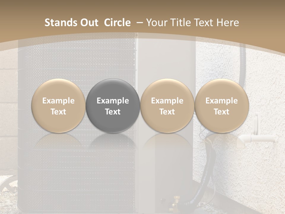 Air Conditioner And Heat Pump Compressor Unit In Backyard PowerPoint Template