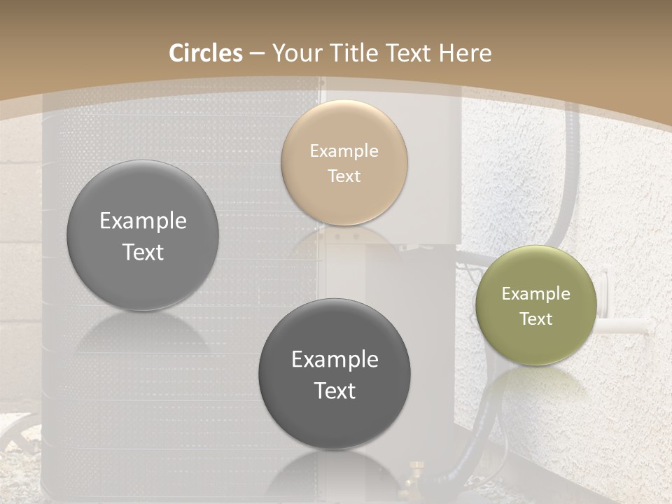 Air Conditioner And Heat Pump Compressor Unit In Backyard PowerPoint Template