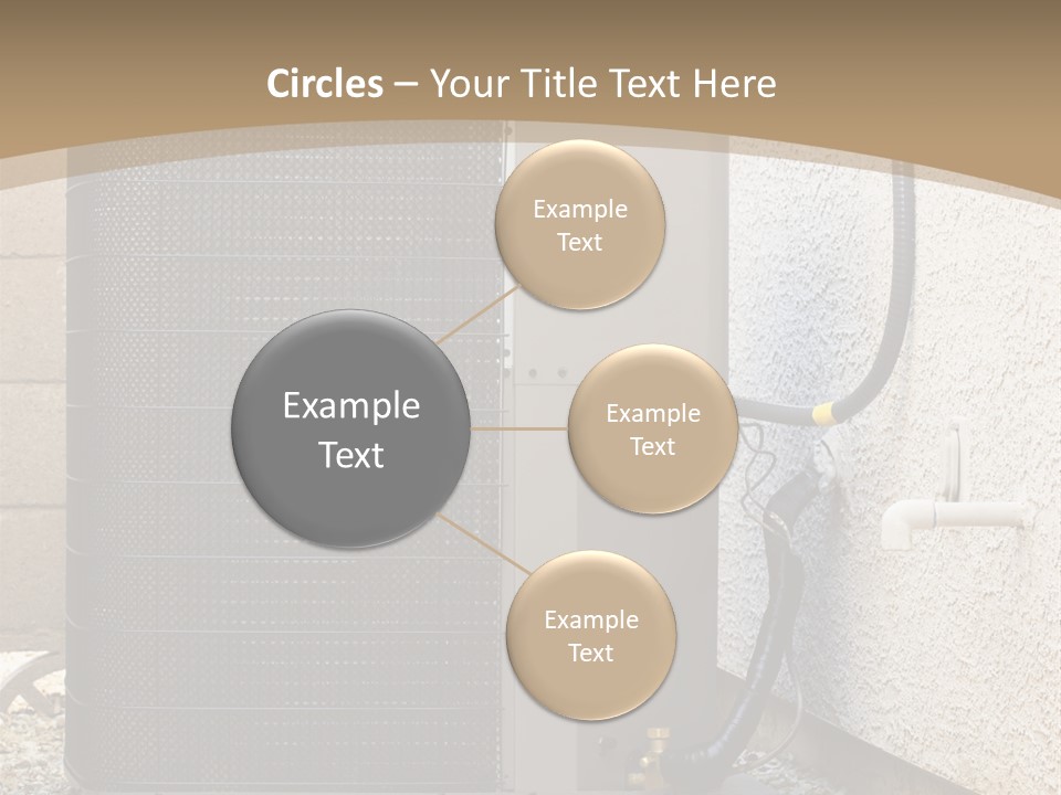 Air Conditioner And Heat Pump Compressor Unit In Backyard PowerPoint Template