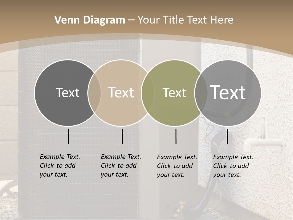 Air Conditioner And Heat Pump Compressor Unit In Backyard PowerPoint Template