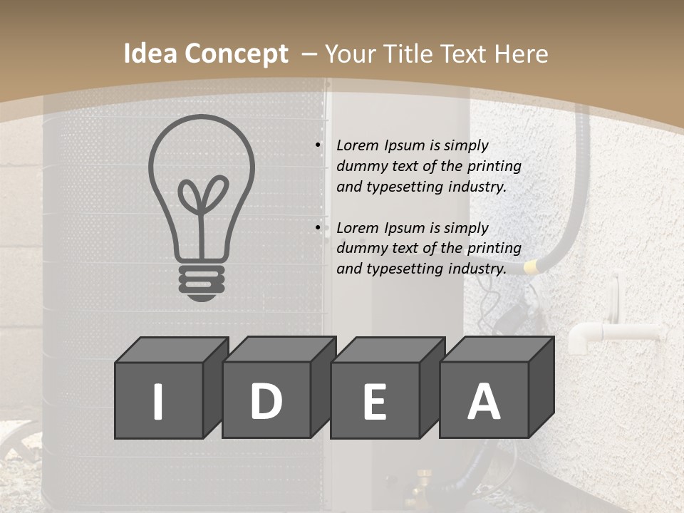 Air Conditioner And Heat Pump Compressor Unit In Backyard PowerPoint Template