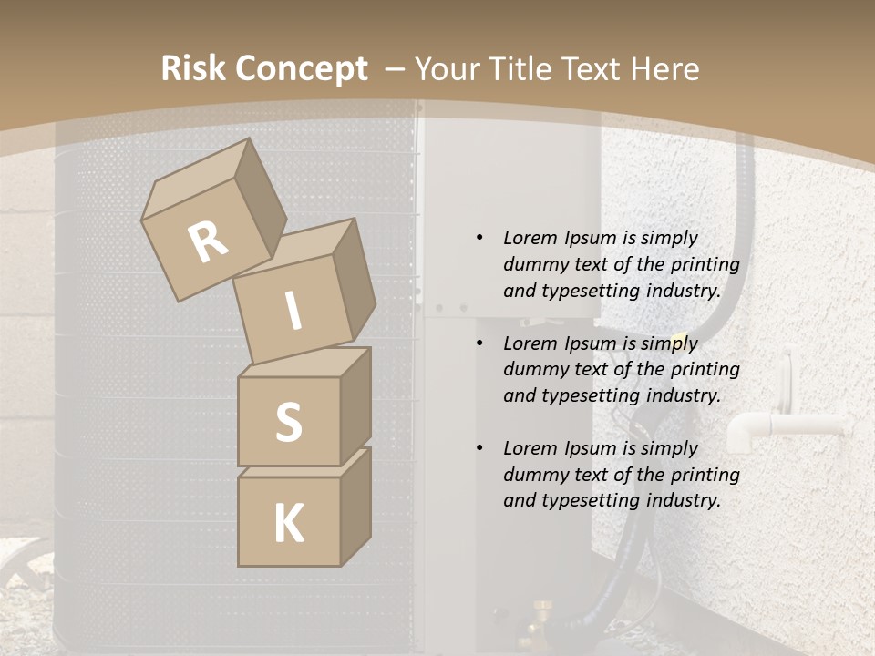 Air Conditioner And Heat Pump Compressor Unit In Backyard PowerPoint Template