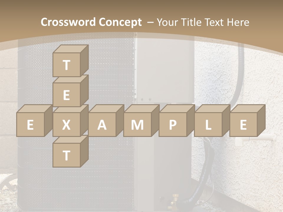 Air Conditioner And Heat Pump Compressor Unit In Backyard PowerPoint Template