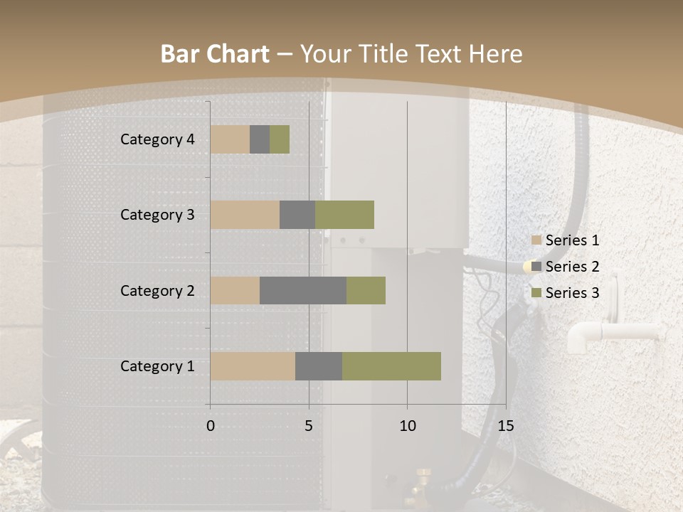 Air Conditioner And Heat Pump Compressor Unit In Backyard PowerPoint Template