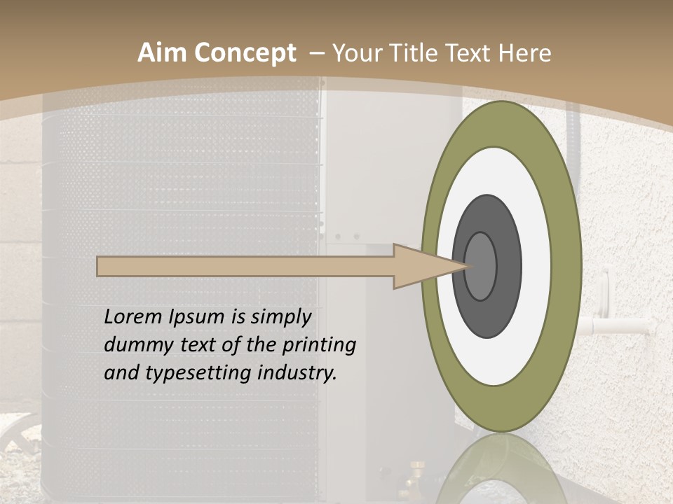 Air Conditioner And Heat Pump Compressor Unit In Backyard PowerPoint Template