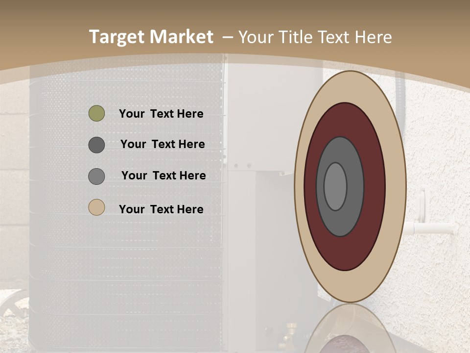 Air Conditioner And Heat Pump Compressor Unit In Backyard PowerPoint Template