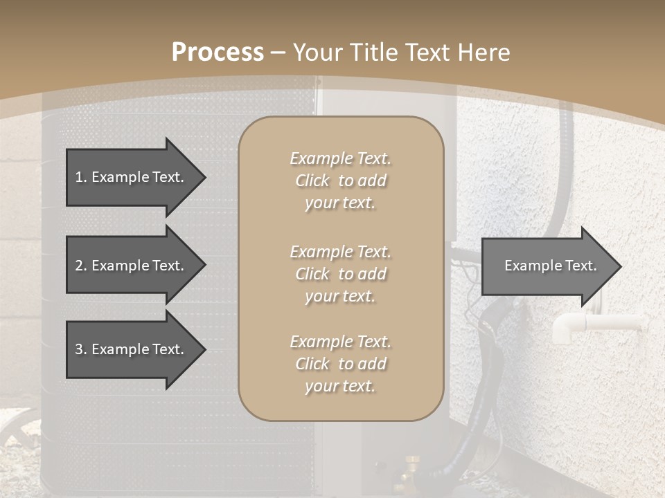 Air Conditioner And Heat Pump Compressor Unit In Backyard PowerPoint Template