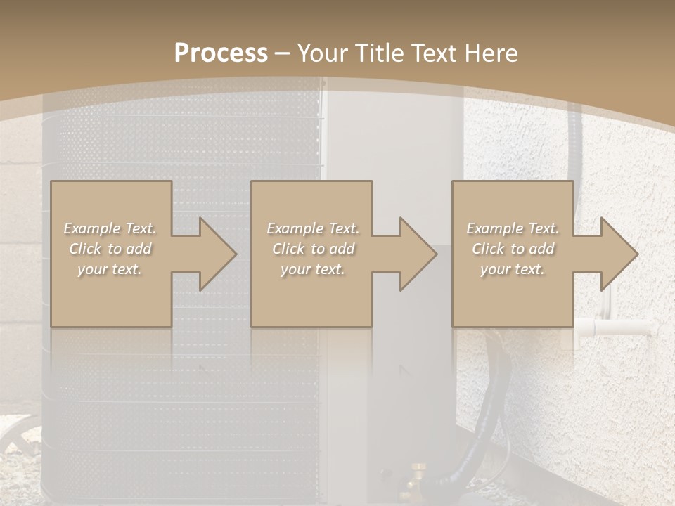 Air Conditioner And Heat Pump Compressor Unit In Backyard PowerPoint Template