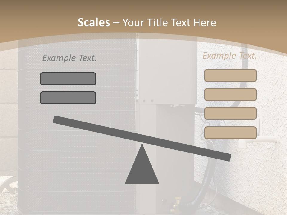 Air Conditioner And Heat Pump Compressor Unit In Backyard PowerPoint Template