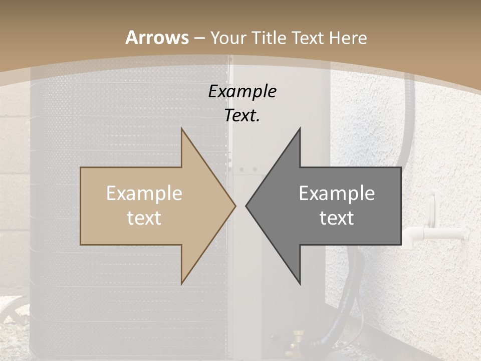 Air Conditioner And Heat Pump Compressor Unit In Backyard PowerPoint Template