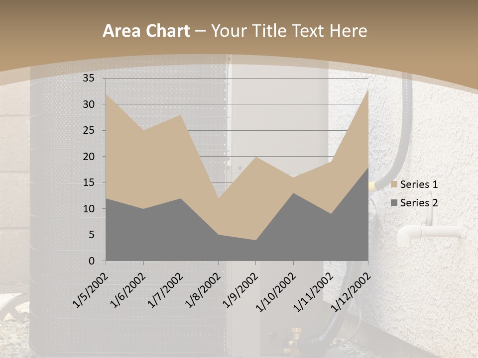 Air Conditioner And Heat Pump Compressor Unit In Backyard PowerPoint Template