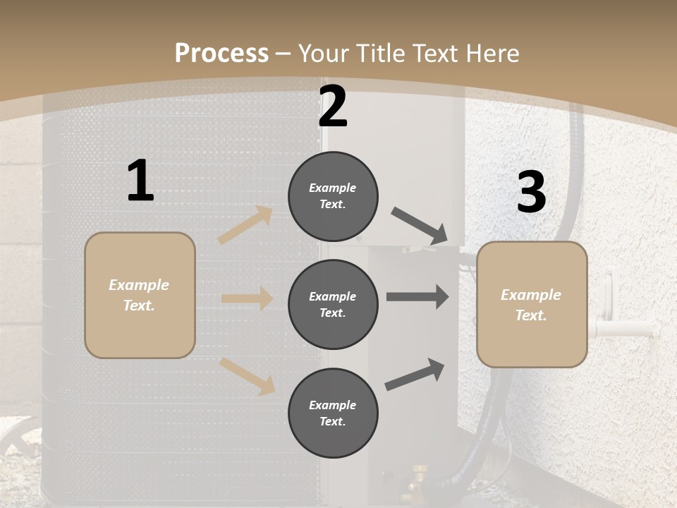 Air Conditioner And Heat Pump Compressor Unit In Backyard PowerPoint Template