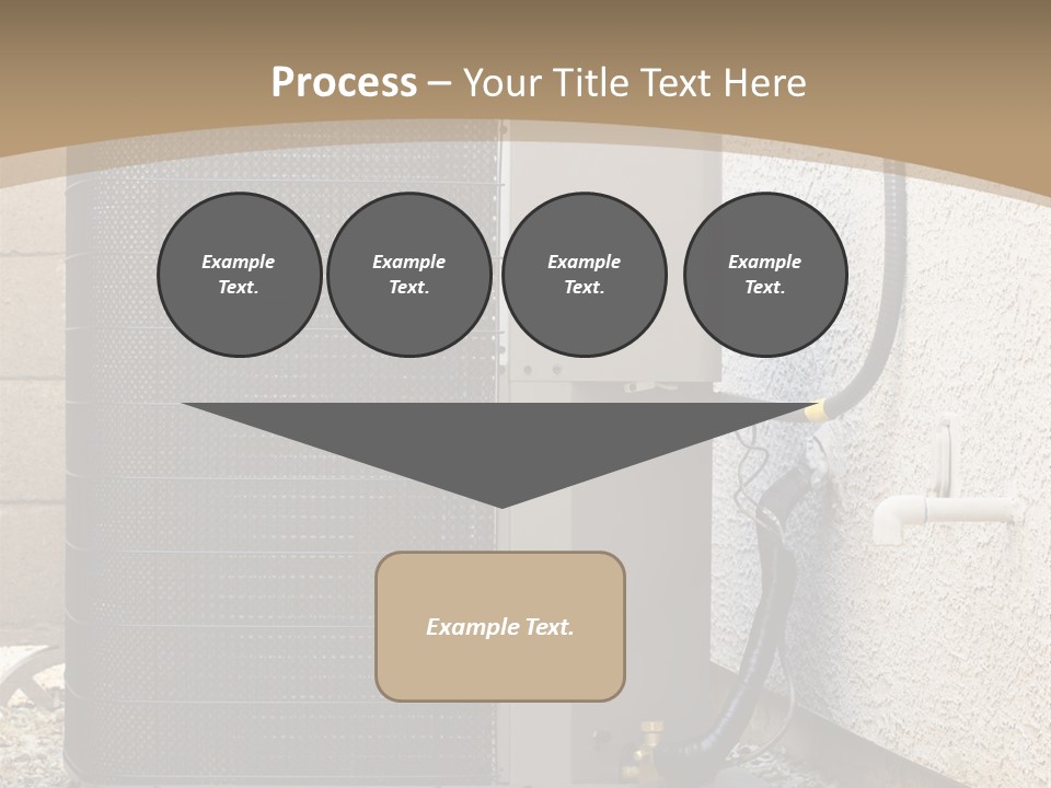 Air Conditioner And Heat Pump Compressor Unit In Backyard PowerPoint Template
