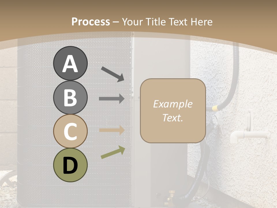 Air Conditioner And Heat Pump Compressor Unit In Backyard PowerPoint Template
