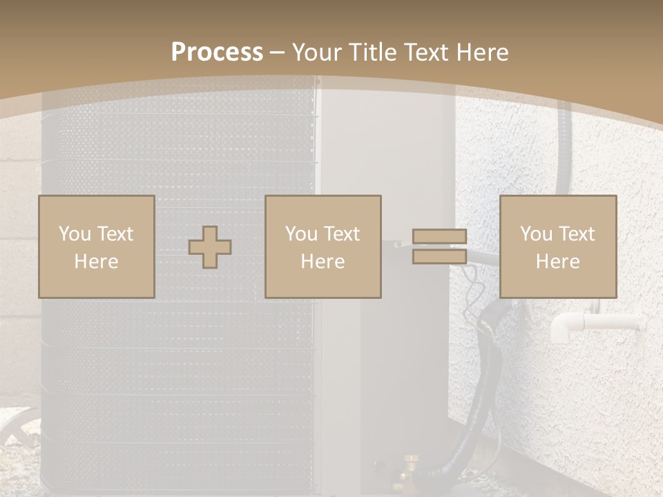 Air Conditioner And Heat Pump Compressor Unit In Backyard PowerPoint Template
