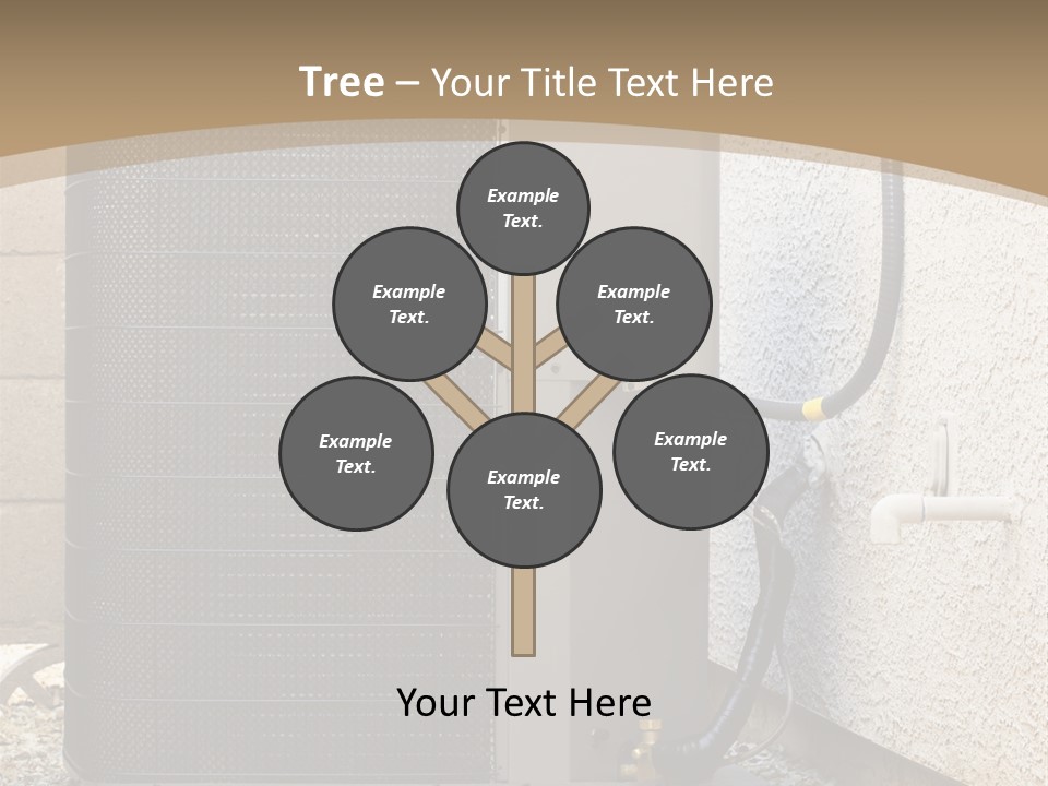 Air Conditioner And Heat Pump Compressor Unit In Backyard PowerPoint Template