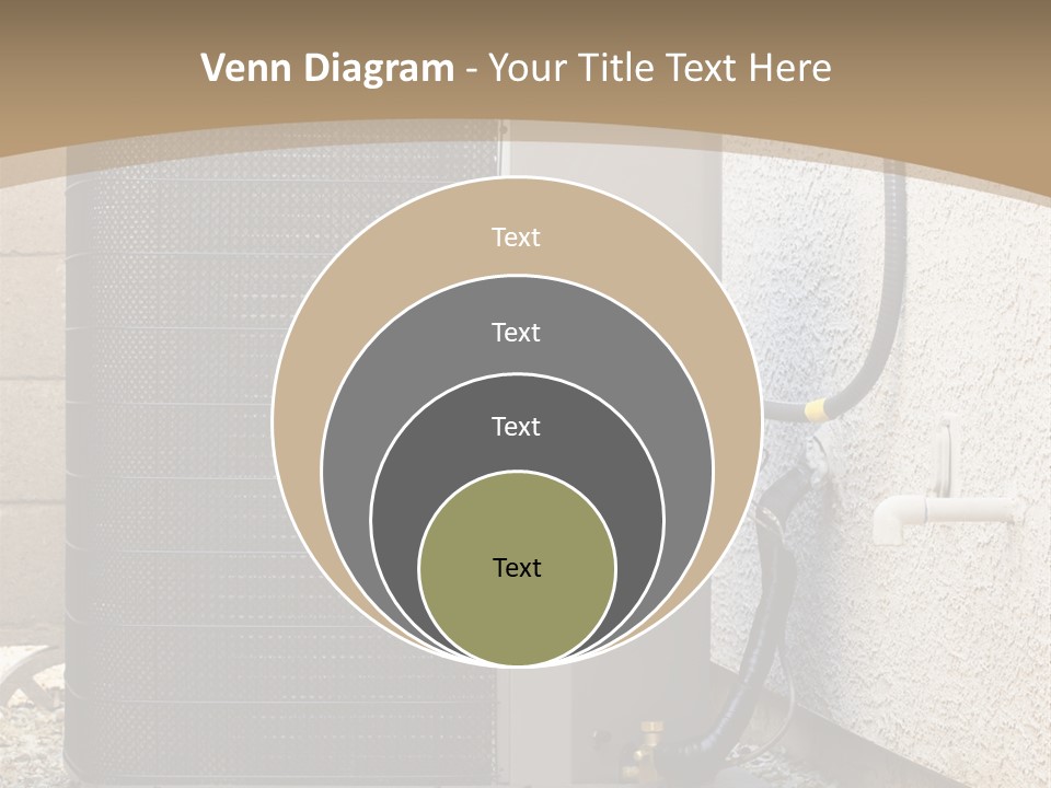 Air Conditioner And Heat Pump Compressor Unit In Backyard PowerPoint Template