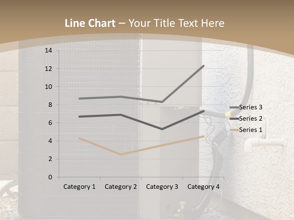 Air Conditioner And Heat Pump Compressor Unit In Backyard PowerPoint Template