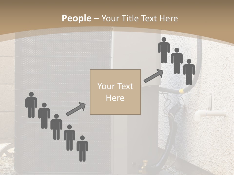 Air Conditioner And Heat Pump Compressor Unit In Backyard PowerPoint Template