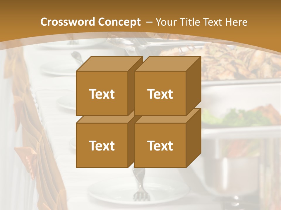 Metallic Banquet Meal Trays Served On Tables PowerPoint Template