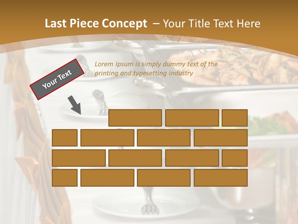 Metallic Banquet Meal Trays Served On Tables PowerPoint Template