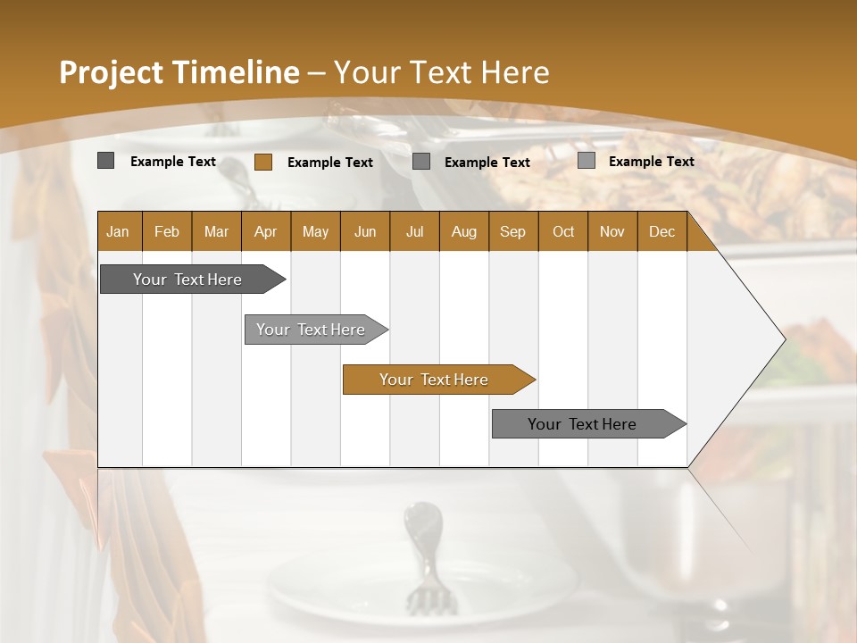 Metallic Banquet Meal Trays Served On Tables PowerPoint Template