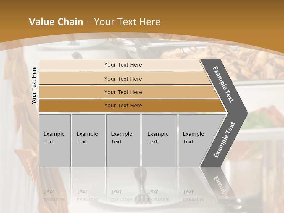 Metallic Banquet Meal Trays Served On Tables PowerPoint Template