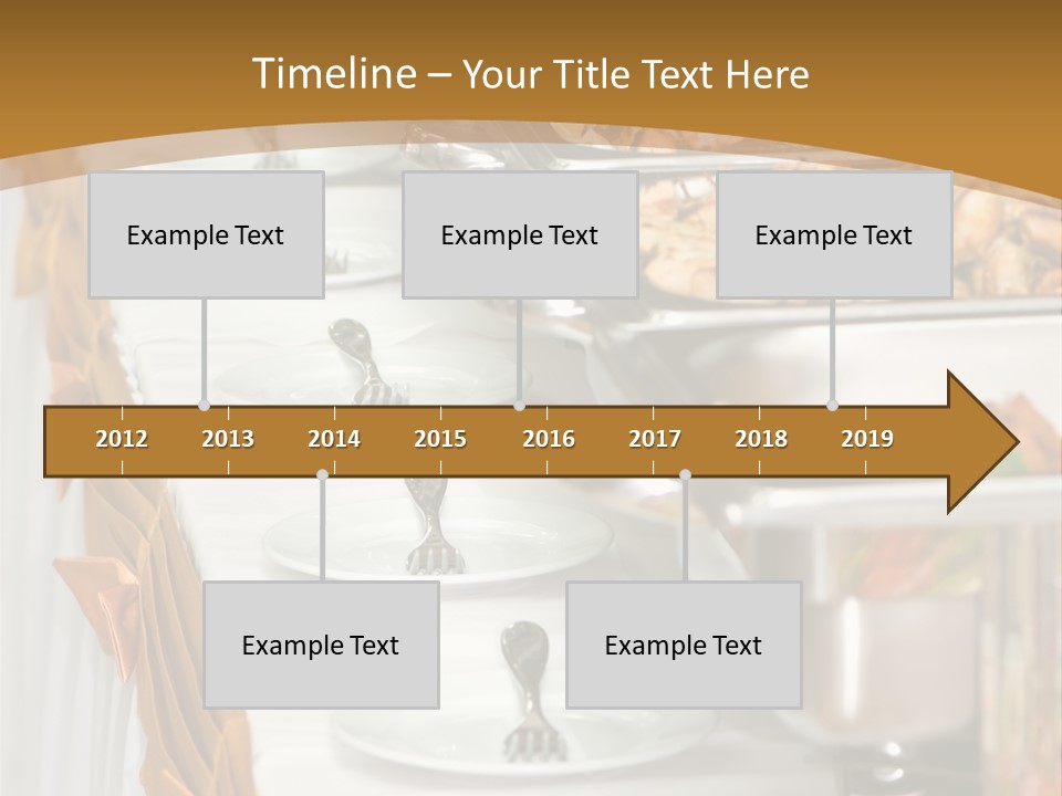 Metallic Banquet Meal Trays Served On Tables PowerPoint Template
