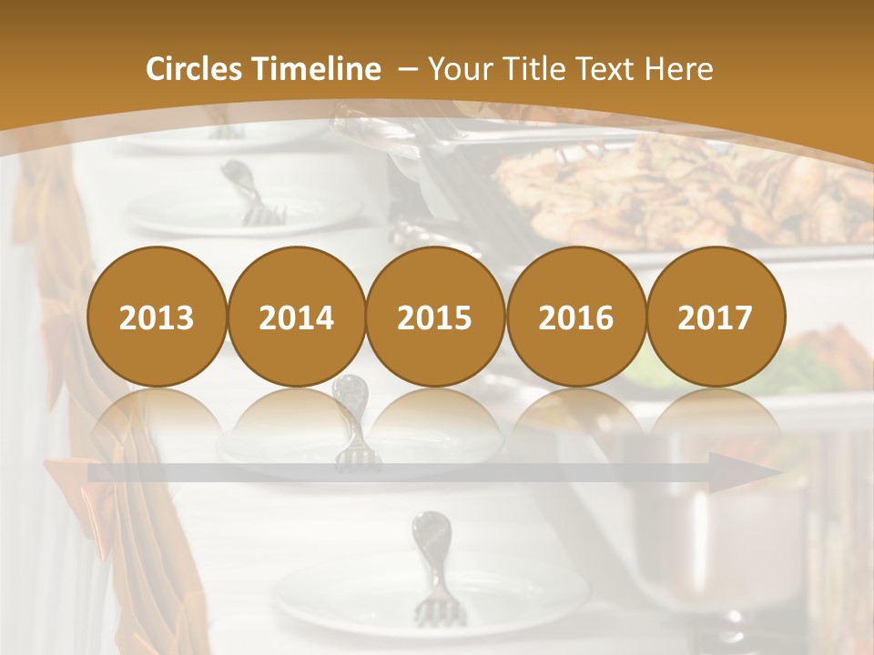 Metallic Banquet Meal Trays Served On Tables PowerPoint Template