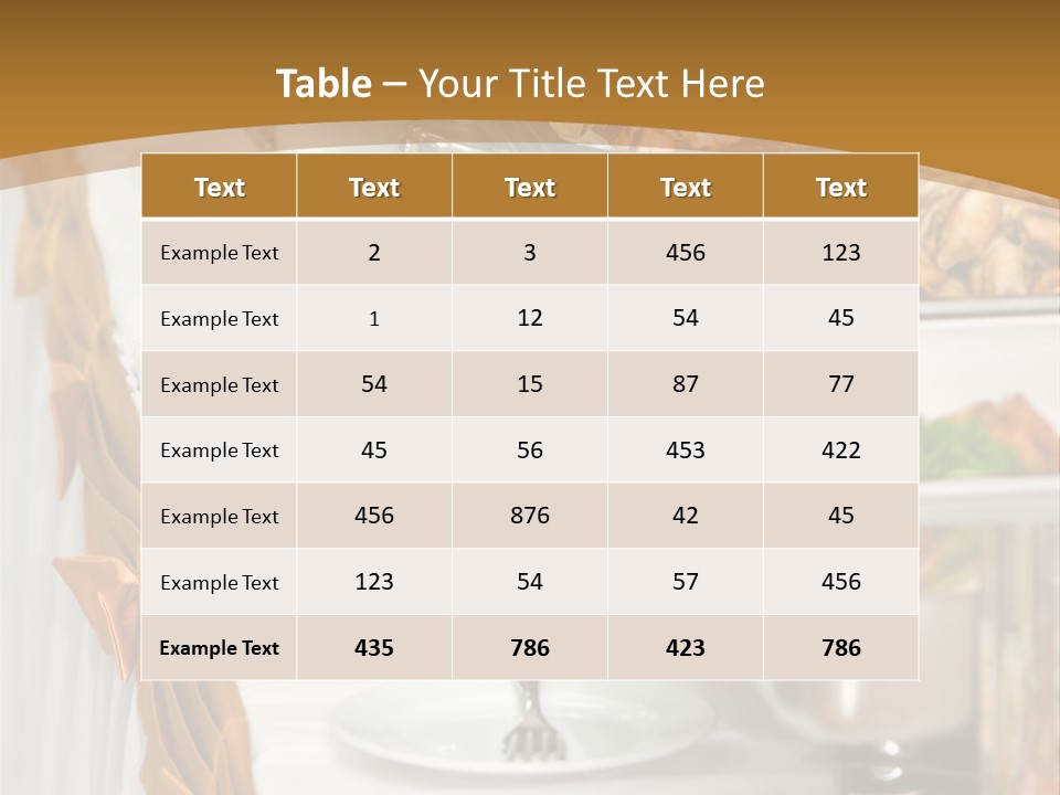 Metallic Banquet Meal Trays Served On Tables PowerPoint Template
