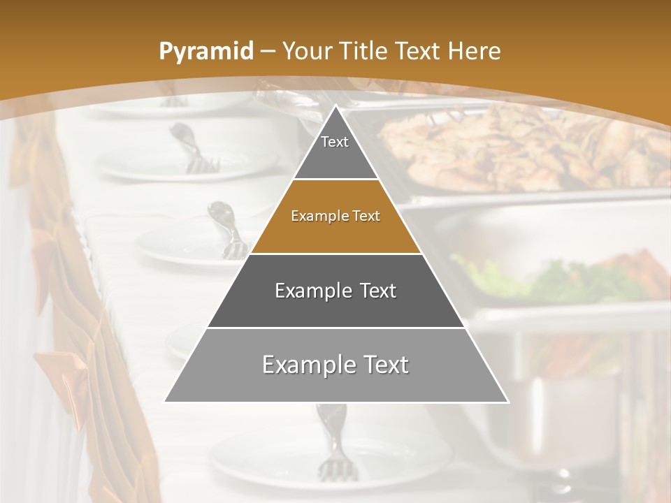 Metallic Banquet Meal Trays Served On Tables PowerPoint Template