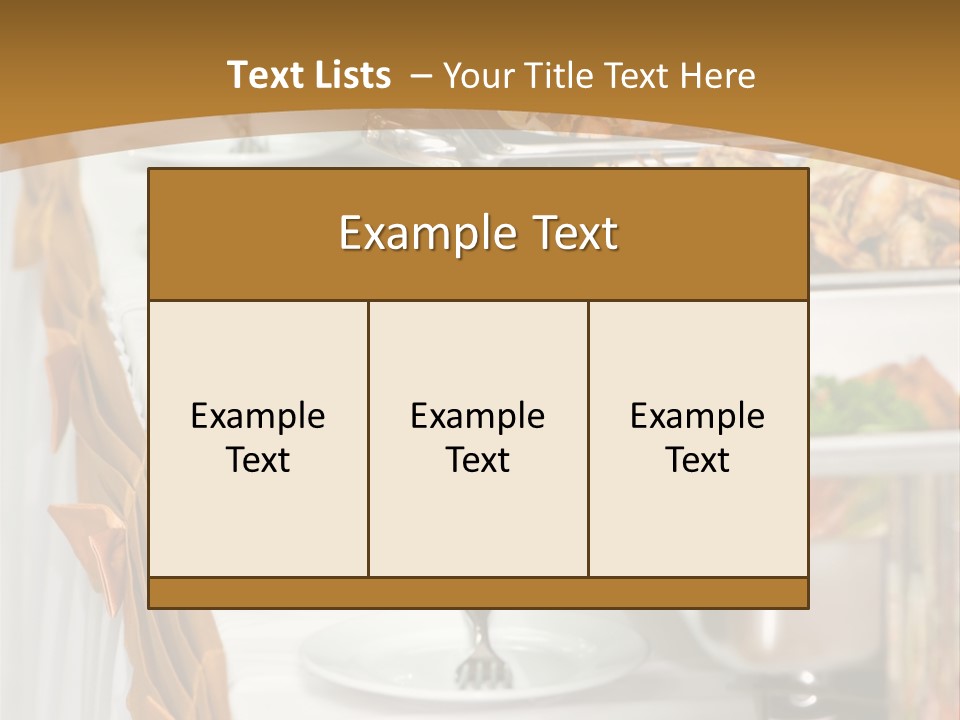 Metallic Banquet Meal Trays Served On Tables PowerPoint Template