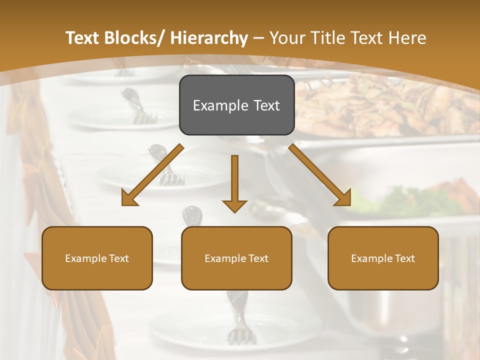 Metallic Banquet Meal Trays Served On Tables PowerPoint Template