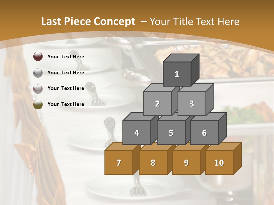 Metallic Banquet Meal Trays Served On Tables PowerPoint Template