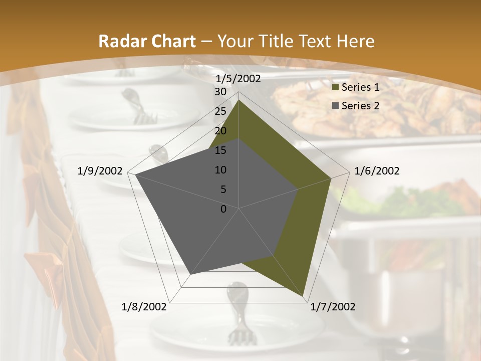 Metallic Banquet Meal Trays Served On Tables PowerPoint Template