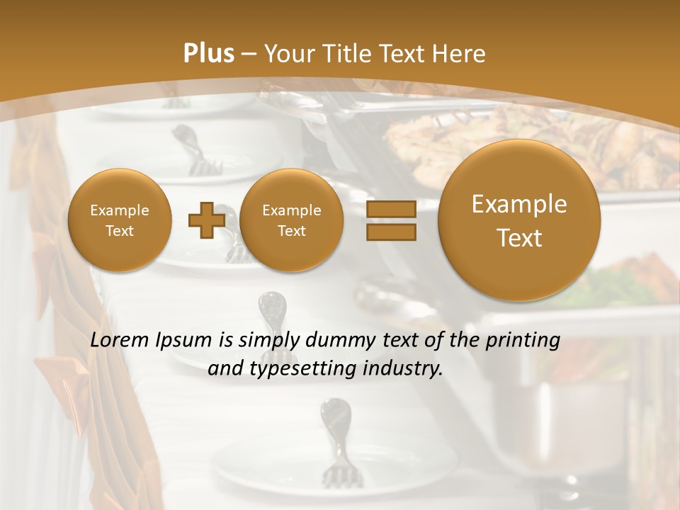 Metallic Banquet Meal Trays Served On Tables PowerPoint Template