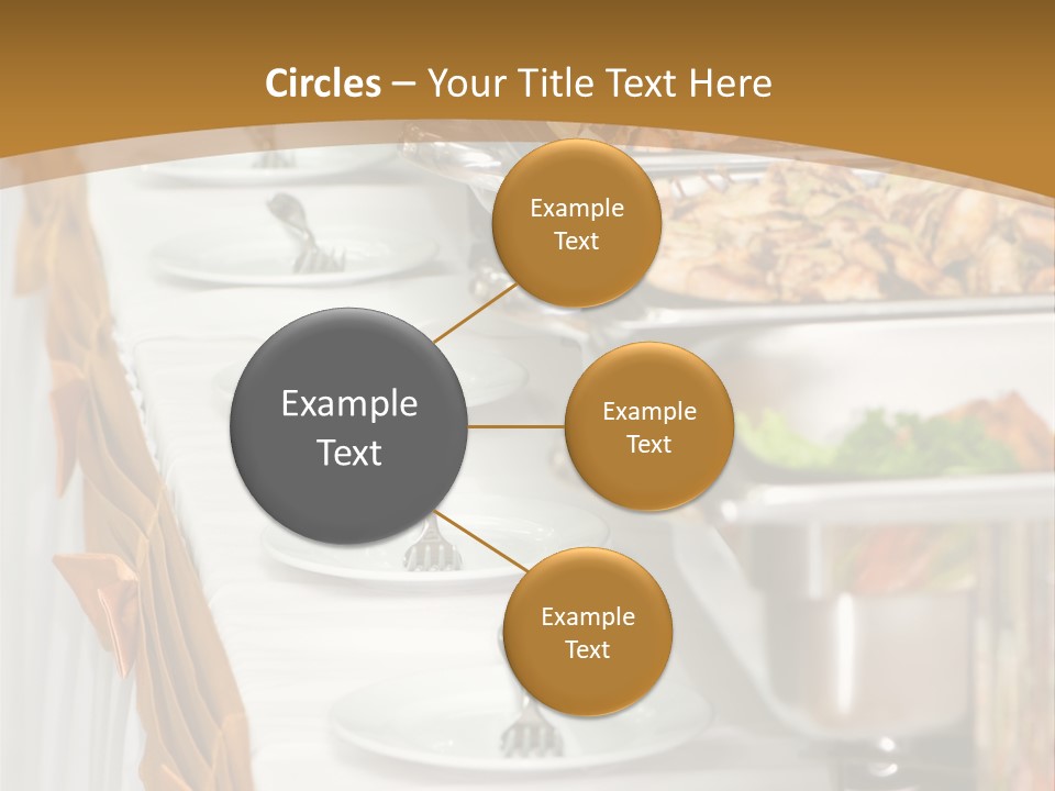 Metallic Banquet Meal Trays Served On Tables PowerPoint Template