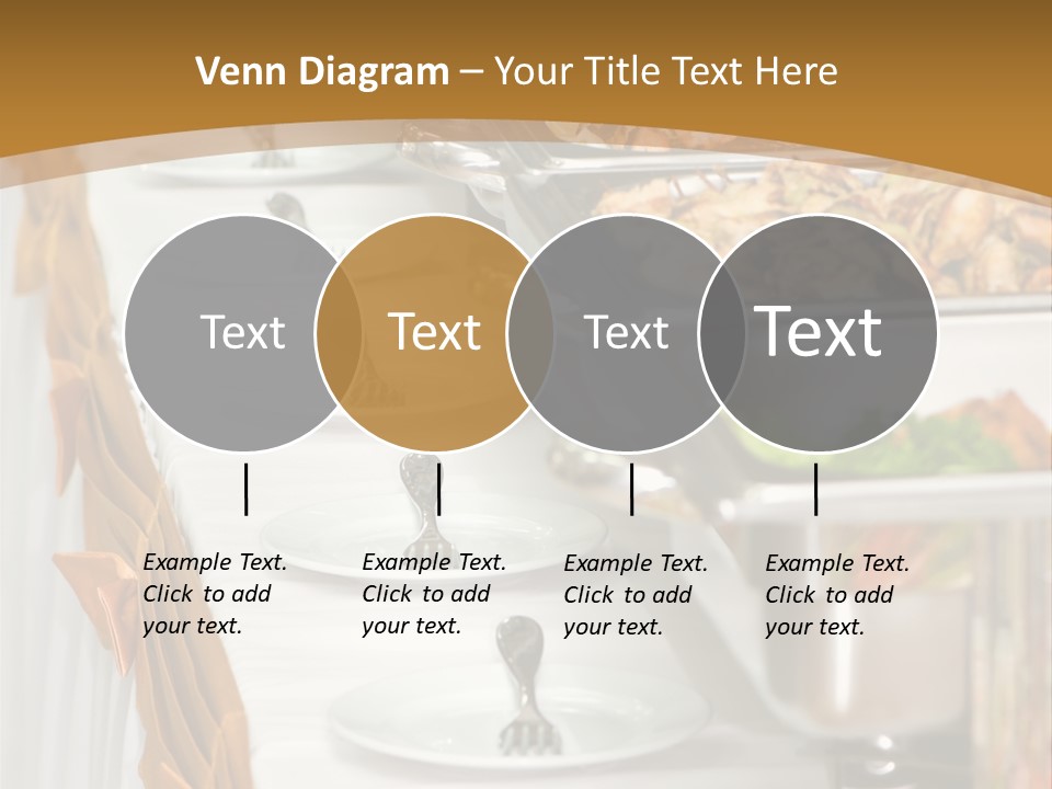Metallic Banquet Meal Trays Served On Tables PowerPoint Template