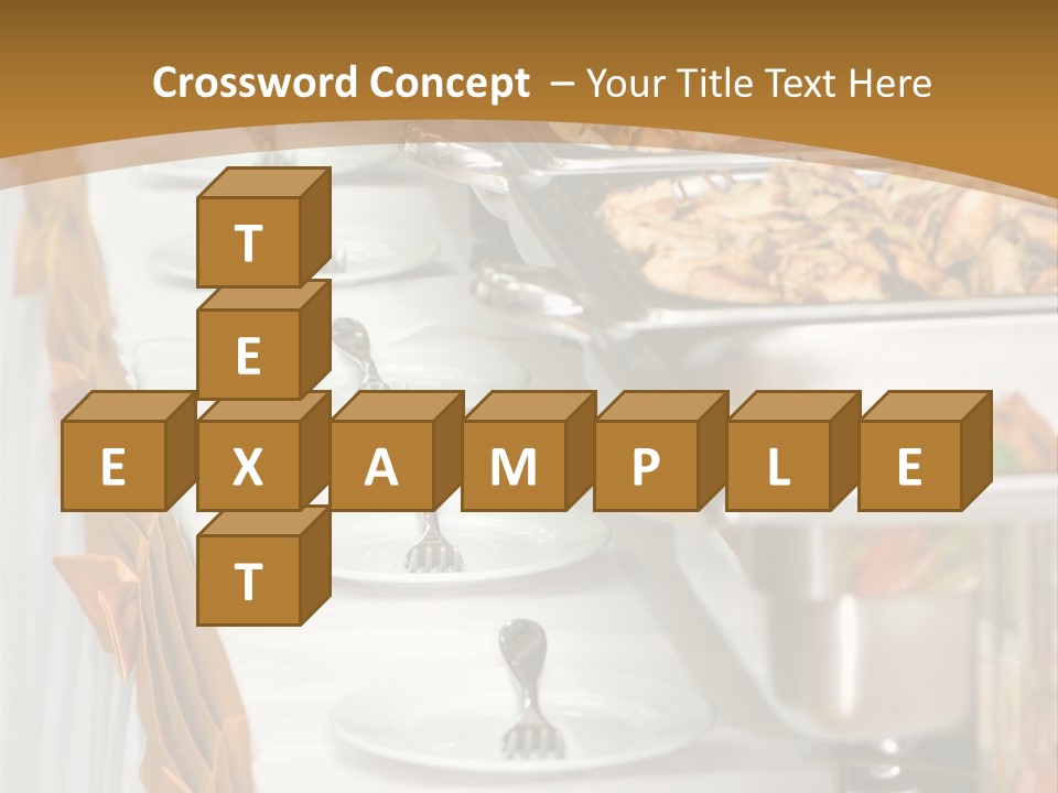 Metallic Banquet Meal Trays Served On Tables PowerPoint Template