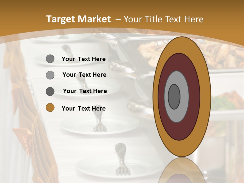 Metallic Banquet Meal Trays Served On Tables PowerPoint Template