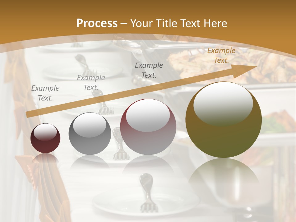 Metallic Banquet Meal Trays Served On Tables PowerPoint Template